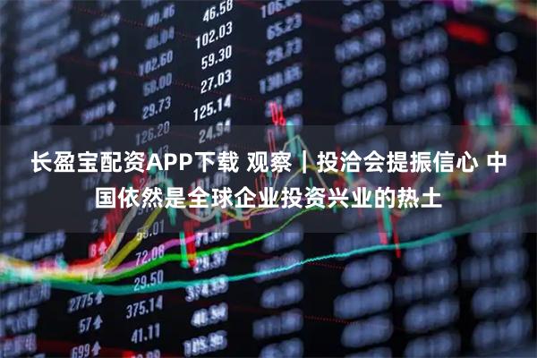 长盈宝配资APP下载 观察｜投洽会提振信心 中国依然是全球企业投资兴业的热土